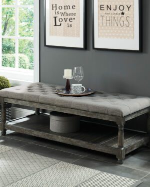 Tanya Bench CM-BN5665GY-3A By Furniture of America
