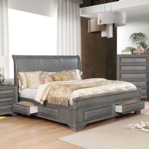 Brandt Bed CM7302GY E.King By Furniture of America