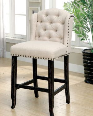 Sania Bar Chair (2/Box) CM3324BK-BCW-2PK BY Furniture of America