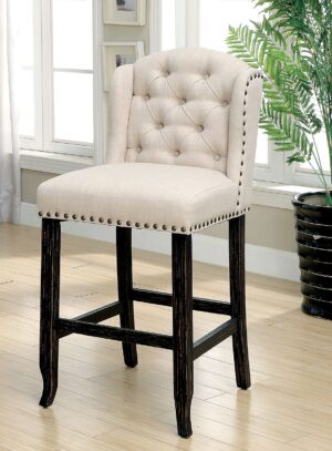 Sania Bar Chair (2/Box) CM3324BK-BCW-2PK BY Furniture of America