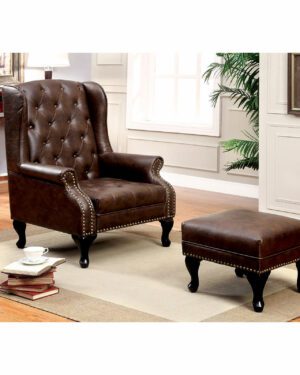 Vaugh Accent Chair CM-AC6801BR By Furniture of America