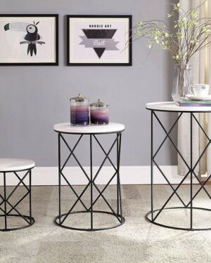 Madyson 3 Pc. Nesting Table FOA-AC340WH-3A By Furniture of America