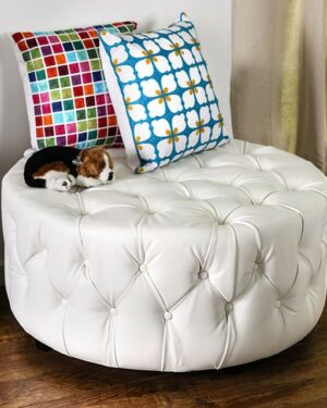 Latoya Round Ottoman CM-AC6289WH By Furniture of America