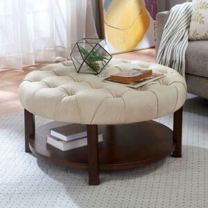 Alferia Round Ottoman CM-AC354 By Furniture of America