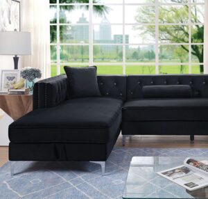 Amie Sectional CM6652BK-SECT By Furniture of America
