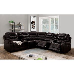 Mariah Power Sectional CM6895BR By Furniture of America