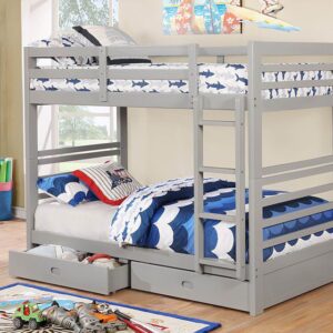 California Twin/Twin Bunk Bed CM-BK588T-GY BY Furniture of America
