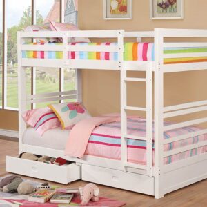 California Twin/Twin Bunk Bed CM-BK588T-WH BY Furniture of America