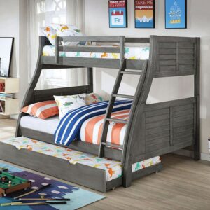 Hoople Twin/Full Bunk Bed CM-BK963GY BY Furniture of America