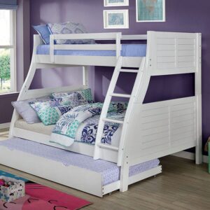 Hoople Twin/Full Bunk Bed CM-BK963WH BY Furniture of America