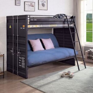 Lafray Twin Bunk w/ Futon Base FOA-BK652BK BY Furniture of America