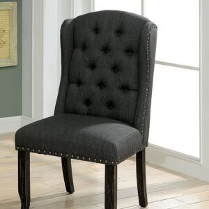 Sania Side Chair (2/Box) CM3324BK-GY-SC-2PK BY Furniture of America