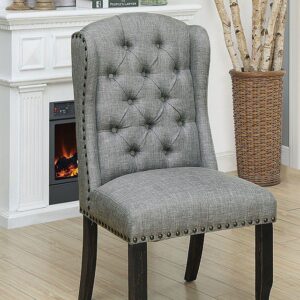 Sania Side Chair (2/Box) CM3324BK-LG-SC-2PK BY Furniture of America