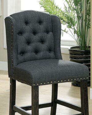 Sania Counter Ht. Chair (2/Box) CM3324BK-GY-PCW-2PK BY Furniture of America