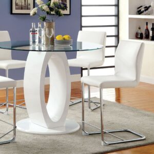 Lodia Round Counter Ht. Table  CM3825WH-RPT BY Furniture of America