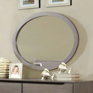 Lennart Oval Mirror CM7386GY-MO By Furniture of America