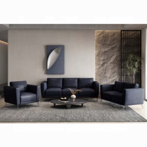 Blue Leather Astonic Sofa