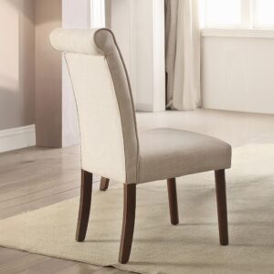 Gasha Beige Linen Side Chair 72822 by ACME