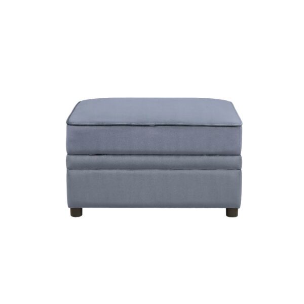 Gray Velvet Bois II Ottoman W/Storage by ACME - Image 4