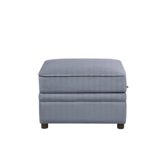 Gray Velvet Bois II Ottoman W/Storage by ACME - Image 3