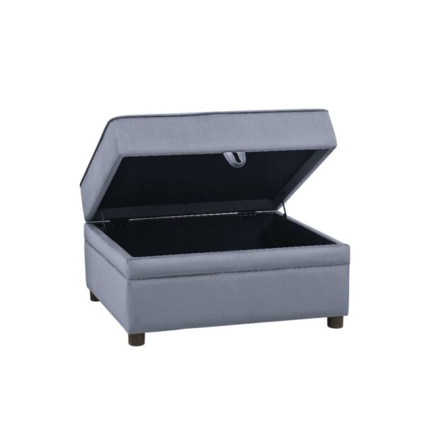 Gray Velvet Bois II Ottoman W/Storage by ACME - Image 2