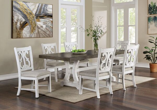 AULETTA DINING TABLE CM3417GY-T by Furniture of America. - Image 3