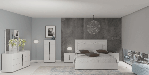 Carrara White Bedroom Set w/Light By ESF Furniture - Image 7