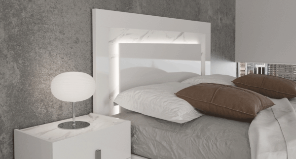 Carrara Bed White w/Light By ESF Furniture - Image 2