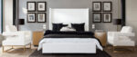 White Linen Low Profile Bed By Seattle By Diamond Sofa
