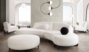 Faux White Shearling Vesper 2PC Modular by Diamond Sofa