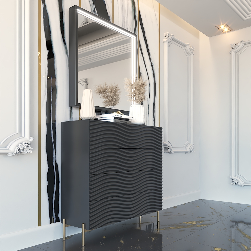 Wave Mirror for SD Dark Grey