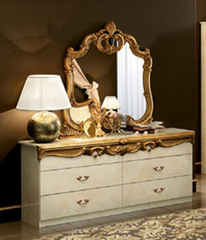 Barocco Ivory/Gold Double Dresser **Mirror supports – optional**