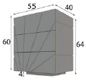 Nightstand 3 drawers with light 55 x 64 x 40 High Gloss