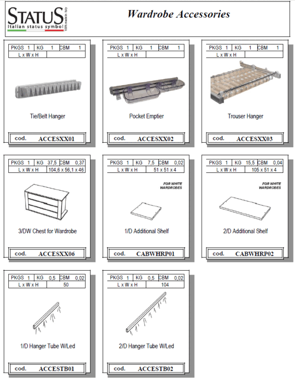 White Status Caprice Bedroom Set Additional Items p6409 By ESF Furniture - Image 9