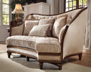 Beige Tufted Loveseat HD-823
