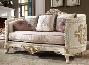 Cream Chenille Loveseat HD-2011