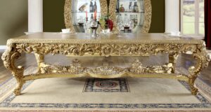 Metallic Gold Dining Table by Homey Design
