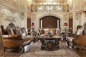 traditional leather sofa