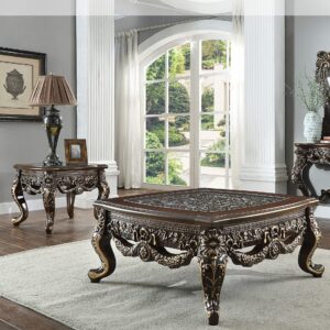 Metallic Antique Gold 3PCs Coffee Table Set