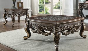 Homey Design HD-905 C metallic antique gold 3-piece coffee table set