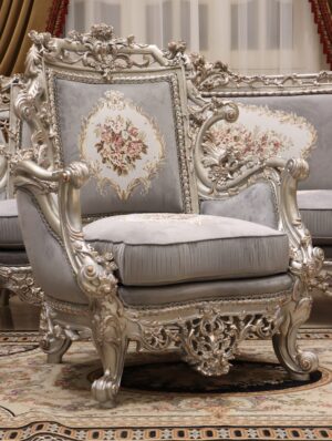 Handmade Glammed Gray Chair 1