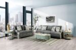 Gray LEYTONSTONE LOVESEAT SM1208-LV by Furniture of America. - Image 2