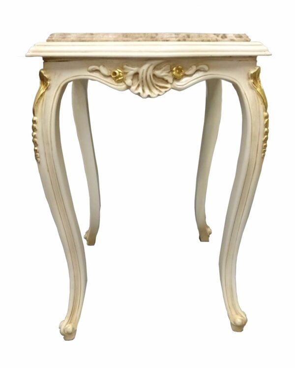 Handmade Queen Side Table With Marble Top - Image 9