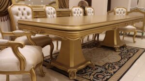 Handmade Aysel Gold Dinning Table