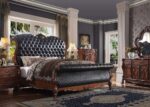 Dresden Bed With Rolled Leatherette Headboard and Footboard by ACME - Image 12
