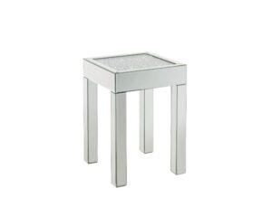 Noralie Square End Table in Mirror & Faux Diamonds by ACME