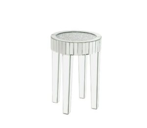 Ornat End Table In Mirrored & Faux Diamonds by ACME