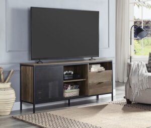 Rustic Oak & Black Nantan TV Stand by ACME