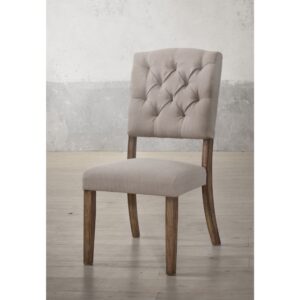 Beige Linen Bernard Side Chair 66187 by ACME