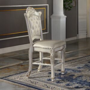 Vendome Counter Height Chair in Pearl Leather